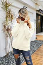 Load image into Gallery viewer, Ruffled Dropped Shoulder Turtleneck Sweater DIBS PUMPKIN