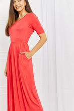 Load image into Gallery viewer, Celeste Sweetheart Full Size Short Sleeve Maxi Dress in Orange