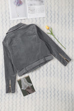 Load image into Gallery viewer, Belted Zip-Up Corduroy Jacket