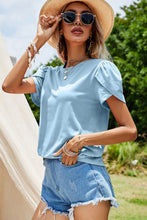 Load image into Gallery viewer, Short Petal Sleeve Crewneck Top