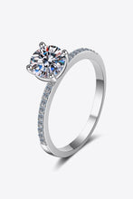 Load image into Gallery viewer, 1 Carat Moissanite Rhodium-Plated Side Stone Ring