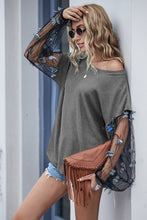 Load image into Gallery viewer, Butterfly Applique Round Neck Waffle-Knit Top