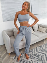 Load image into Gallery viewer, Waffle Knit Cropped Cami and Joggers Set