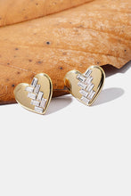 Load image into Gallery viewer, Inlaid Glass Heart-Shaped Stud Earrings