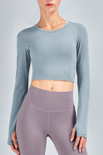 Load image into Gallery viewer, Breathable Cropped Long Sleeve Sports Top