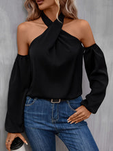 Load image into Gallery viewer, Chic n Grecian Cold Shoulder Long Sleeve Blouse