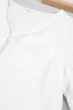 Load image into Gallery viewer, Textured Notched Neck Top and Slit Shorts Lounge Set