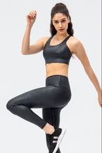 Load image into Gallery viewer, Faux Leather Double Crisscross Strap Sports Bra