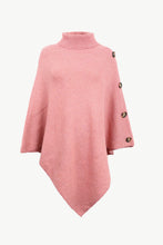 Load image into Gallery viewer, Handkerchief Hem Turtleneck Poncho Sweater