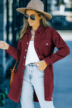 Load image into Gallery viewer, Corduroy Button Down Longline Shirt Jacket