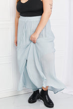 Load image into Gallery viewer, Sweet Lovely by Jen Full Size Leaps and Bounds Slit Maxi Skirt in Misty Blue