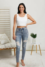 Load image into Gallery viewer, Judy Blue Destroyed Lace Patch Skinny Jeans | DIBS LACE
