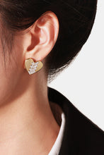 Load image into Gallery viewer, Inlaid Glass Heart-Shaped Stud Earrings