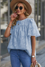 Load image into Gallery viewer, Round Neck Puff Sleeve Blouse
