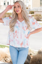 Load image into Gallery viewer, Tie-Dye V-Neck Tie Back Top