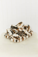 Load image into Gallery viewer, Qupid Cozy Atmosphere Striped Faux Fur Buckled Sandals