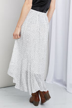Load image into Gallery viewer, Zenana Polka Dot Ruffle Hem Midi Skirt in Ivory/Black