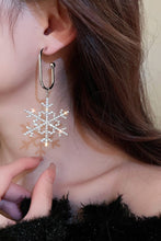 Load image into Gallery viewer, Rhinestone Snowflake-Shaped Earrings