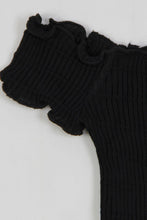 Load image into Gallery viewer, Lace-Up Front Lettuce Hem Off-Shoulder Knit Top