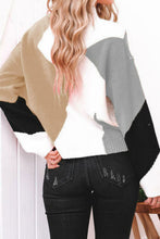 Load image into Gallery viewer, Color Block Mock Neck Ribbed Trim Sweater