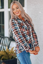 Load image into Gallery viewer, Plaid Contrast Leopard Print Shirt Jacket