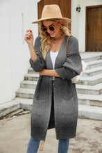 Load image into Gallery viewer, Gradient Rib-Knit Open Front Longline Cardigan