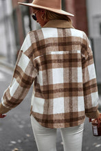 Load image into Gallery viewer, Plaid Brushed Button-Up Shirt Jacket
