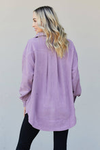 Load image into Gallery viewer, Heimish Full Size Button-Up Shirt Jacket in Purple
