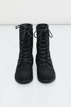 Load image into Gallery viewer, Forever Link Rhinestone Lace-Up Combat Booties
