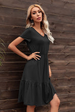 Load image into Gallery viewer, V-Neck Short Sleeve Tiered Dress