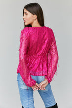 Load image into Gallery viewer, Andree by Unit Full Size Sequined Fringe Peplum Top