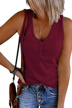 Load image into Gallery viewer, V-Neck Ribbed Tank