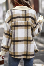 Load image into Gallery viewer, Plaid Brushed Button-Up Shirt Jacket