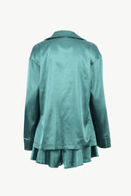 Load image into Gallery viewer, Button-Up Shirt, Bralette, and Tied Shorts Loungewear Set