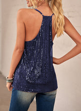 Load image into Gallery viewer, Sparkle Satin Contrasting Racer Back Tank