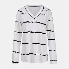 Load image into Gallery viewer, Striped Long Sleeve V-Neck Tee