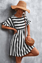 Load image into Gallery viewer, Striped Flounce Sleeve Dress