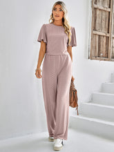 Load image into Gallery viewer, Textured Flutter Sleeve Top and Pants Set