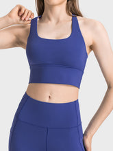Load image into Gallery viewer, Scoop Neck Crisscross Straps Sports Bra