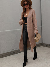 Load image into Gallery viewer, Horizontal Ribbing Dropped Shoulder Cardigan