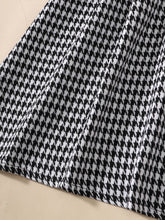 Load image into Gallery viewer, Girls Houndstooth Faux Layered Puff Sleeve Dress