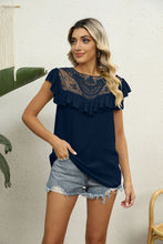 Load image into Gallery viewer, Spliced Lace Ruffled Blouse