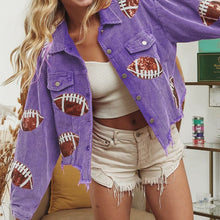 Load image into Gallery viewer, Dropped Shoulder Football Print Jacket