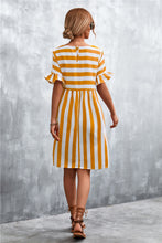 Load image into Gallery viewer, Striped Flounce Sleeve Dress