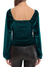 Load image into Gallery viewer, Smocked Square Neck Long Sleeve Blouse