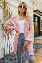 Load image into Gallery viewer, Dropped Shoulder Longline Cardigan with Pockets