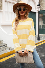 Load image into Gallery viewer, Striped Balloon Sleeve Knit Pullover