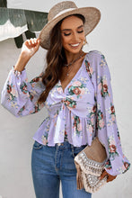 Load image into Gallery viewer, Floral Twisted Peplum Blouse