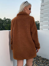 Load image into Gallery viewer, Buttoned Longline Sherpa Jacket