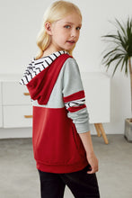 Load image into Gallery viewer, Girls Striped Color Block Hoodie